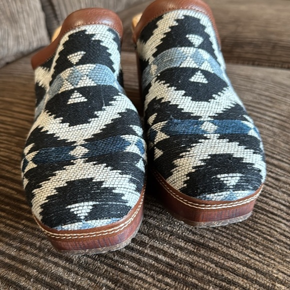 Korks Kork Ease Lori Slip On Fabric Aztec Clog Mule Block Heel Platform Shoe 8.5 - Picture 2 of 13